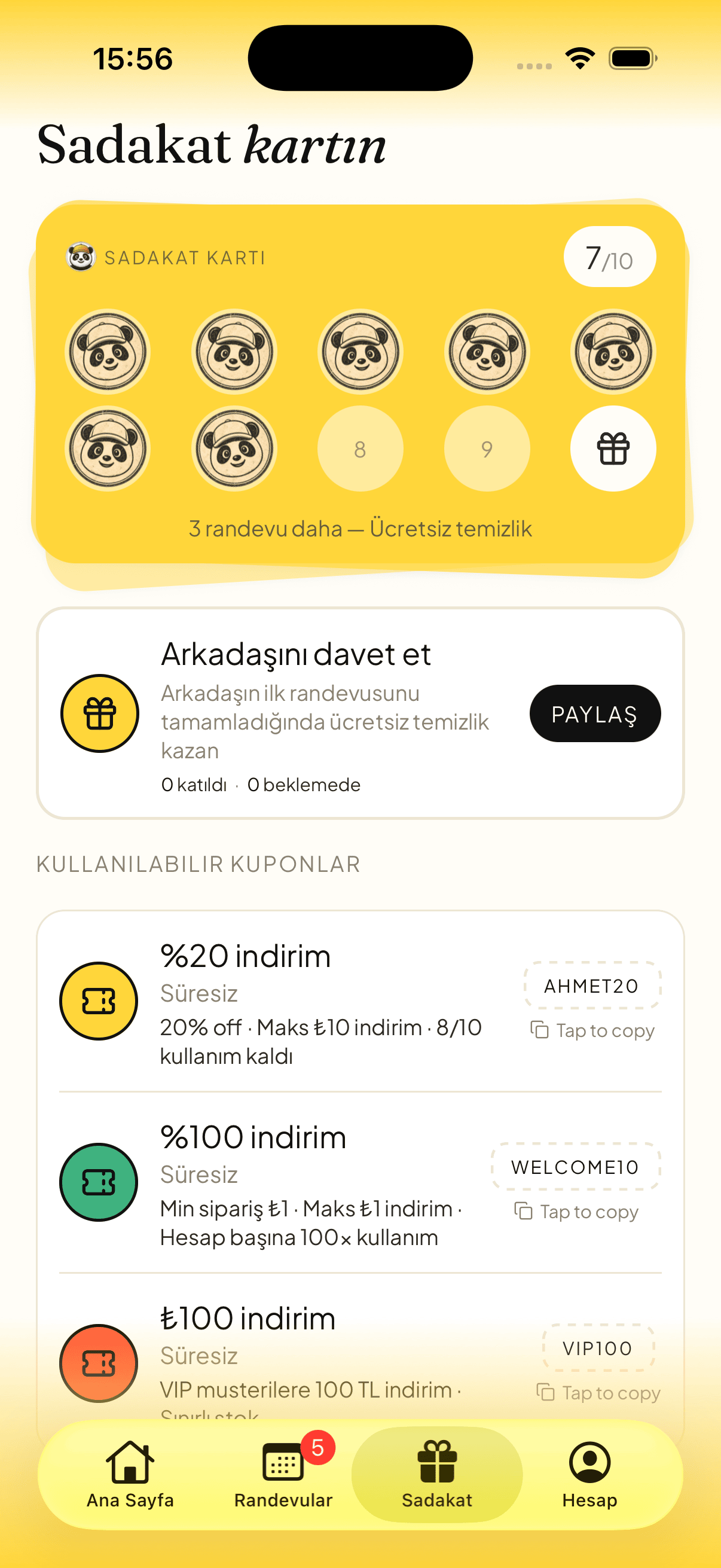 Hizmoo uygulaması ana ekranı